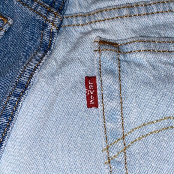 NEVER WORN Levis 501 Jean Shorts Two Tone Split Color- Size 25 - Picture 4 of 6